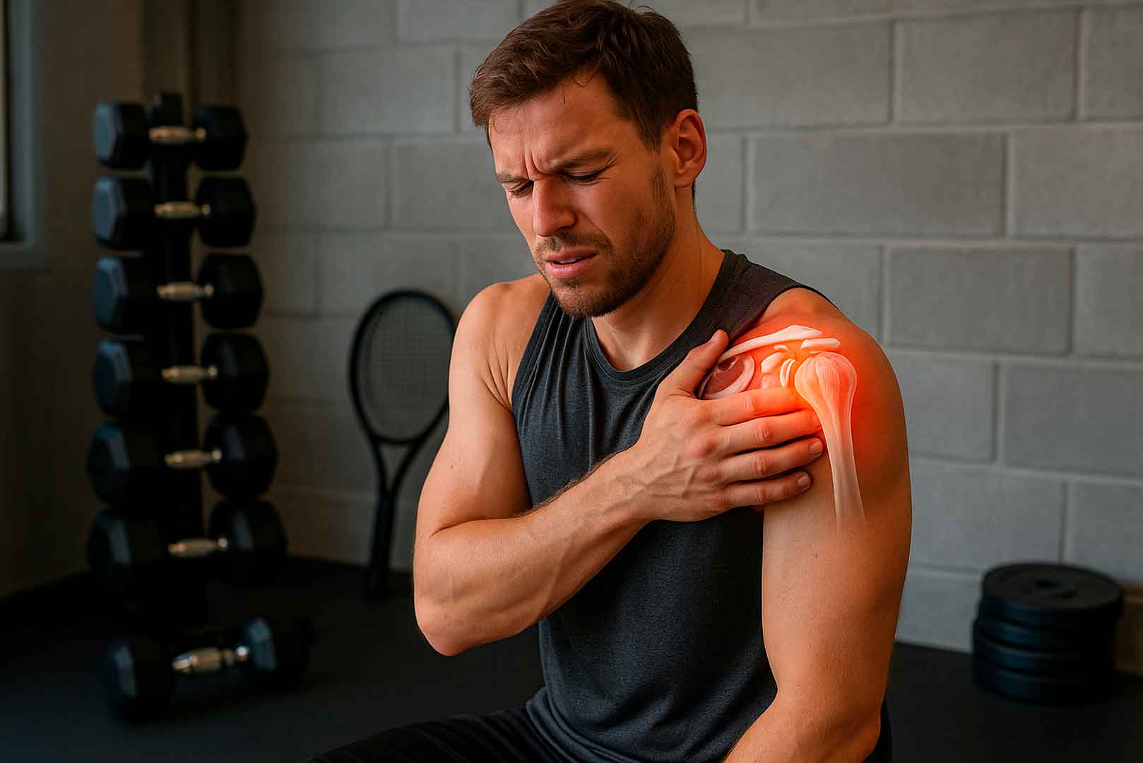 dolor de hombro en el gimnasio